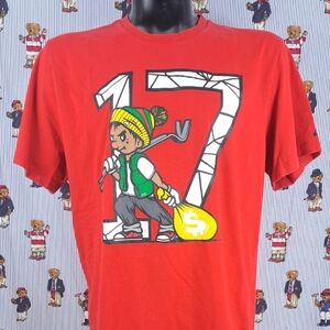 Truckfit money bags LiL Wayne red & white graphic skater hip hop rap 2XL t-shirt